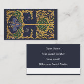 Blue Lily Art Nouveau Calling Card Visitekaartje (Voorkant / Achterkant)