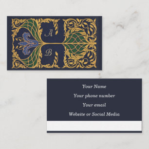 Blue Lily Art Nouveau Calling Card Visitekaartje