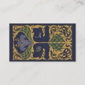Blue Lily Art Nouveau Calling Card Visitekaartje (Voorkant)