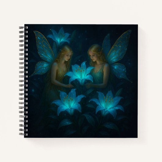 Blue Lily Fairy Art Journal Notitieboek (Voorkant)