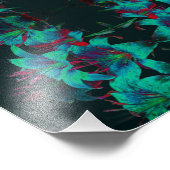 Blue Lily Flowers Raindrops Abstract 8x10 Foto Afdruk (Hoek)