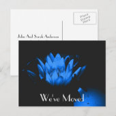 Blue Lily New Address Floral Briefkaart (Voorkant / Achterkant)