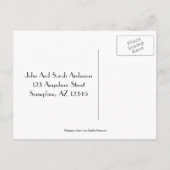 Blue Lily New Address Floral Briefkaart (Achterkant)