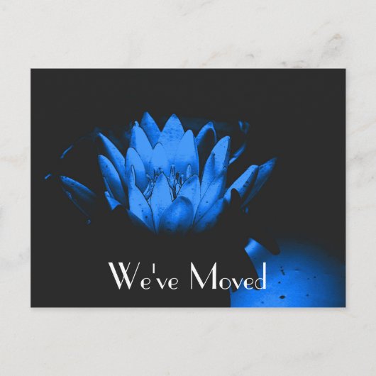 Blue Lily New Address Floral Briefkaart (Voorkant)