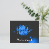 Blue Lily New Address Floral Briefkaart (Staand voorkant)