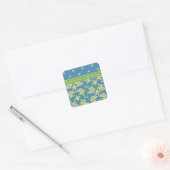 Blue Lily-of-the-Valley Bloemen Stick-on Boekplate Vierkante Sticker (Envelop)