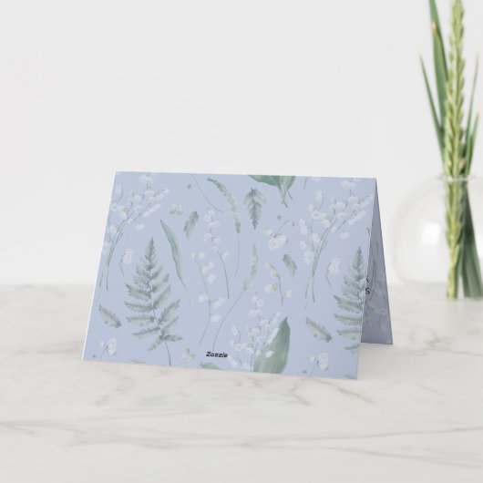 Blue Lily of the Valley Custom Happy Birthday Kaar Kaart (Achterkant)