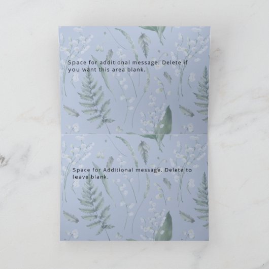 Blue Lily of the Valley Custom Happy Birthday Kaar Kaart (Binnen)