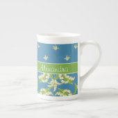 Blue Lily-of-the-Valley Floral Bone China Mok (Rechts)
