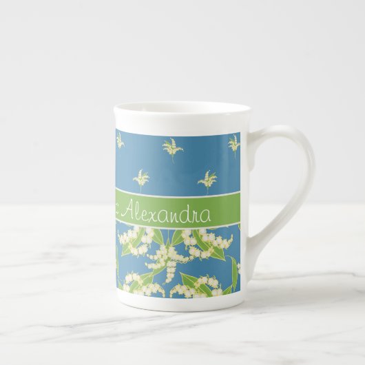 Blue Lily-of-the-Valley Floral Bone China Mok (Rechts)