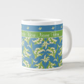 Blue Lily-of-the-Valley Floral Jumbo Coffee Mok (Voorkant rechts)