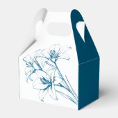 Blue Lily Outline Wedding Bedankdoosjes (Voorkant Zijde)