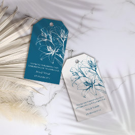Blue Lily Outline Wedding Cadeaulabel