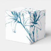 Blue Lily Outline Wedding Favoriete Box Bedankdoosjes (Achterkant)