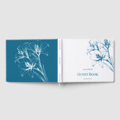 Blue Lily Outline Wedding Gastenboek (Volledig)