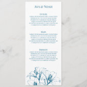 Blue Lily Outline Wedding Menu (Achterkant)