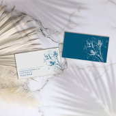 Blue Lily Outline Wedding Plaatskaartje