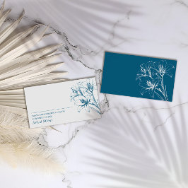 Blue Lily Outline Wedding Plaatskaartje