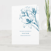 Blue Lily Outline Wedding Programma (Voorkant)