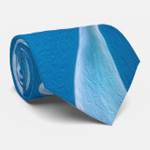 Blue Lily Pattern Stropdas (Opgerold)