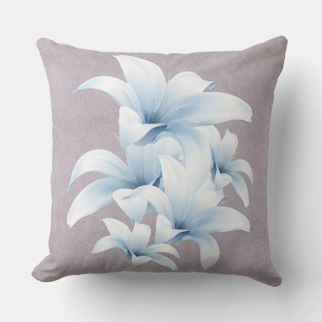 Blue Lily Peace Love Pillow Kussen (Voorkant)