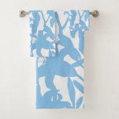 Blue Lily Silhouette Bad Handdoek (Insitu)