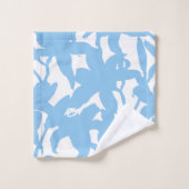 Blue Lily Silhouette Bad Handdoek (Wasdoekje)