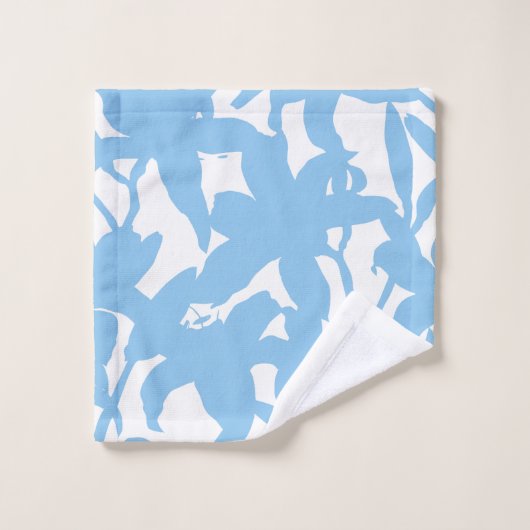 Blue Lily Silhouette Bad Handdoek (Wasdoekje)