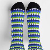 Blue, Lime Green en White Argyle Sustainable Sokken (Top)