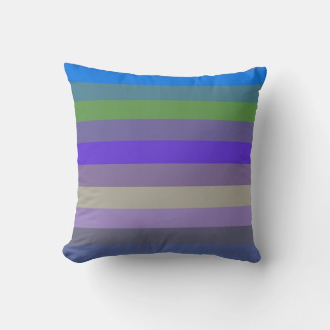 Blue, Lime & Magenta Retro Stripes Kussen (Voorkant)