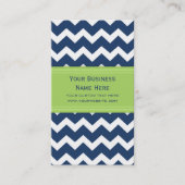 Blue Limoen Chevron Retro Visitekaartjes (Voorkant)