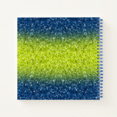 Blue Limoen Ombre Glitter Monogram Sketchbook-lapt Notitieboek (Achterkant)