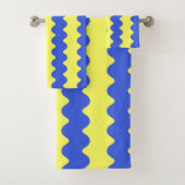 Blue Limoen Wavy Stripe Bold Badkamer Accent Bad Handdoek (Insitu)