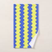 Blue Limoen Wavy Stripe Bold Badkamer Accent Bad Handdoek (Handdoek)
