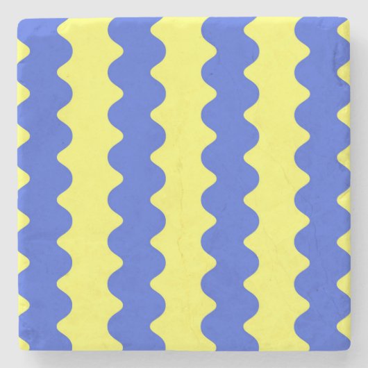Blue Limoen Wavy Stripe Bold Drinkware Accent Stenen Onderzetter (Voorkant)