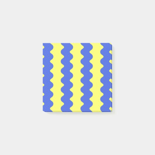 Blue Limoen Wavy Stripe Bold Moderne kantoorbenodi Post-it® Notes (Voorkant)
