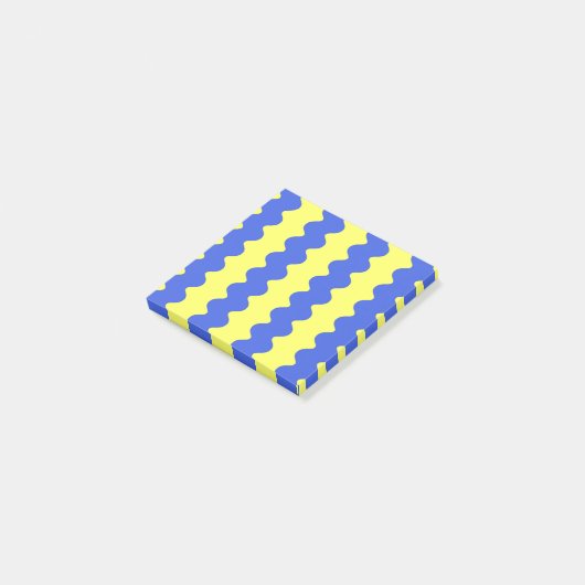 Blue Limoen Wavy Stripe Bold Moderne kantoorbenodi Post-it® Notes (Schuin)