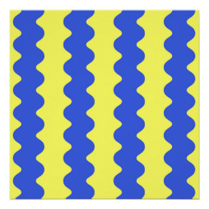 Blue Limoen Wavy Stripe Bold Wall Art Accent Perfect Poster