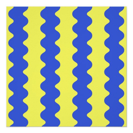 Blue Limoen Wavy Stripe Bold Wall Art Accent Perfect Poster (Voorkant)