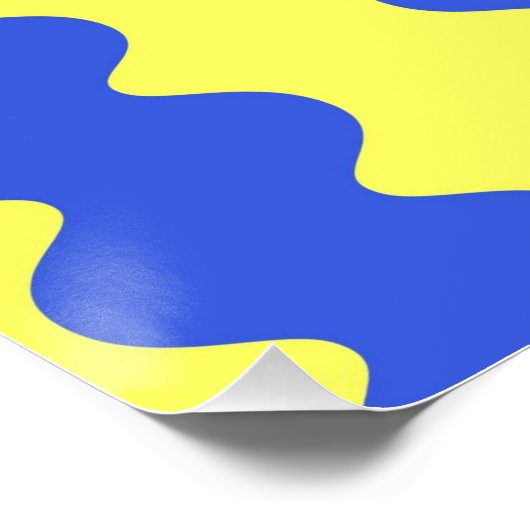 Blue Limoen Wavy Stripe Bold Wall Art Accent Perfect Poster (Hoek)