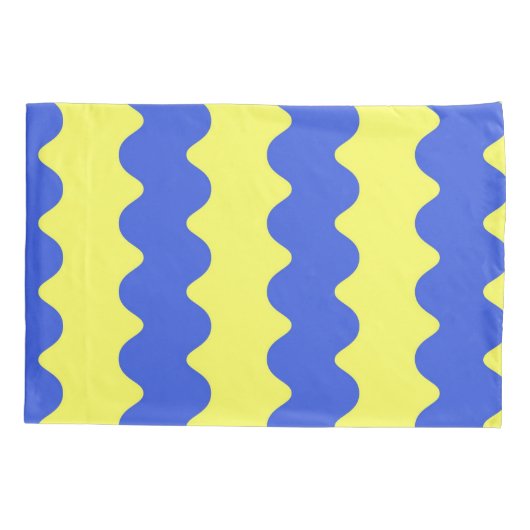 Blue Limoen Wavy Stripe Modern Beddengoed Accent Kussensloop (Achterkant)