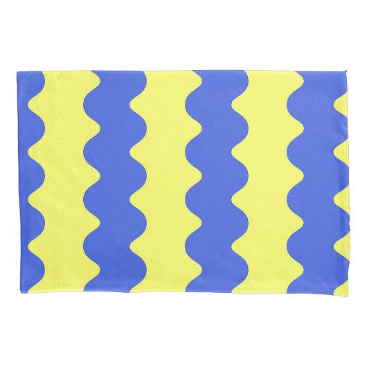 Blue Limoen Wavy Stripe Modern Beddengoed Accent Kussensloop (Voorkant)