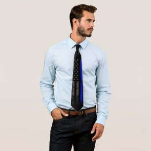 Blue Line  American Flag Stropdas