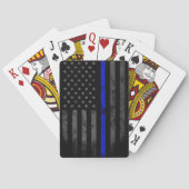 BLue Line  Amerikaanse vlagspelkaarten Pokerkaarten (Achterkant)
