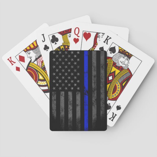 BLue Line Amerikaanse vlagspelkaarten Pokerkaarten (Achterkant)