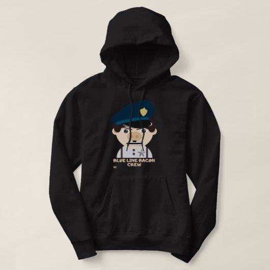 "BLUE LINE BACON CREW" grappige politie Hoodie (Design voorkant)