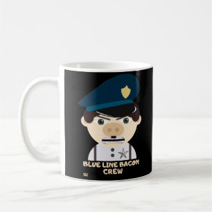 "BLUE LINE BACON CREW" grappige politie Koffiemok