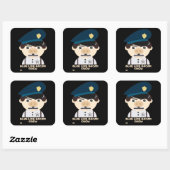 "BLUE LINE BACON CREW" grappige politie Vierkante Sticker (Vel)