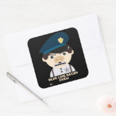 "BLUE LINE BACON CREW" grappige politie Vierkante Sticker (Envelop)