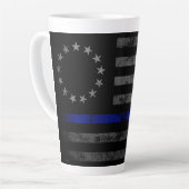 BLUE LINE  Betsy Ross Amerikaanse vlag Latte Mok (Linkerhoek)